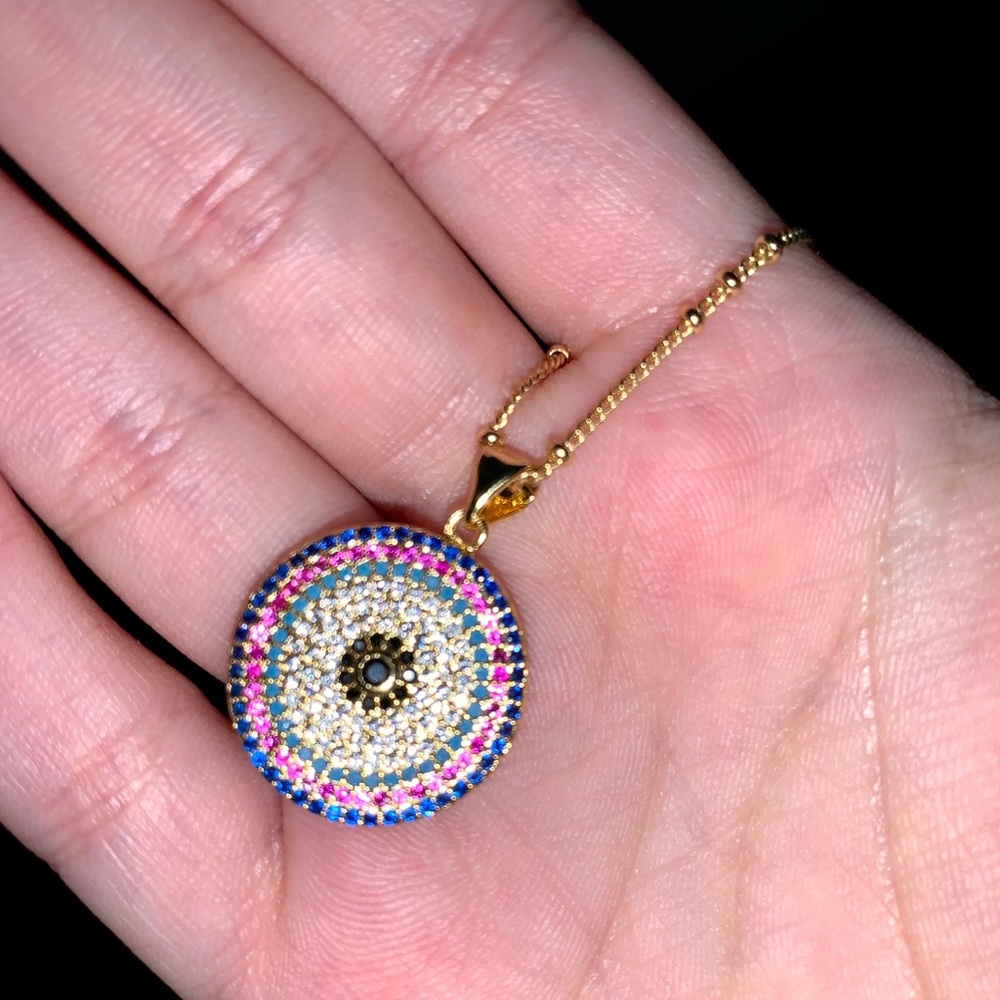 Gold Necklace with Colorful Charm MIAMI boutique! - Picture 6 of 8